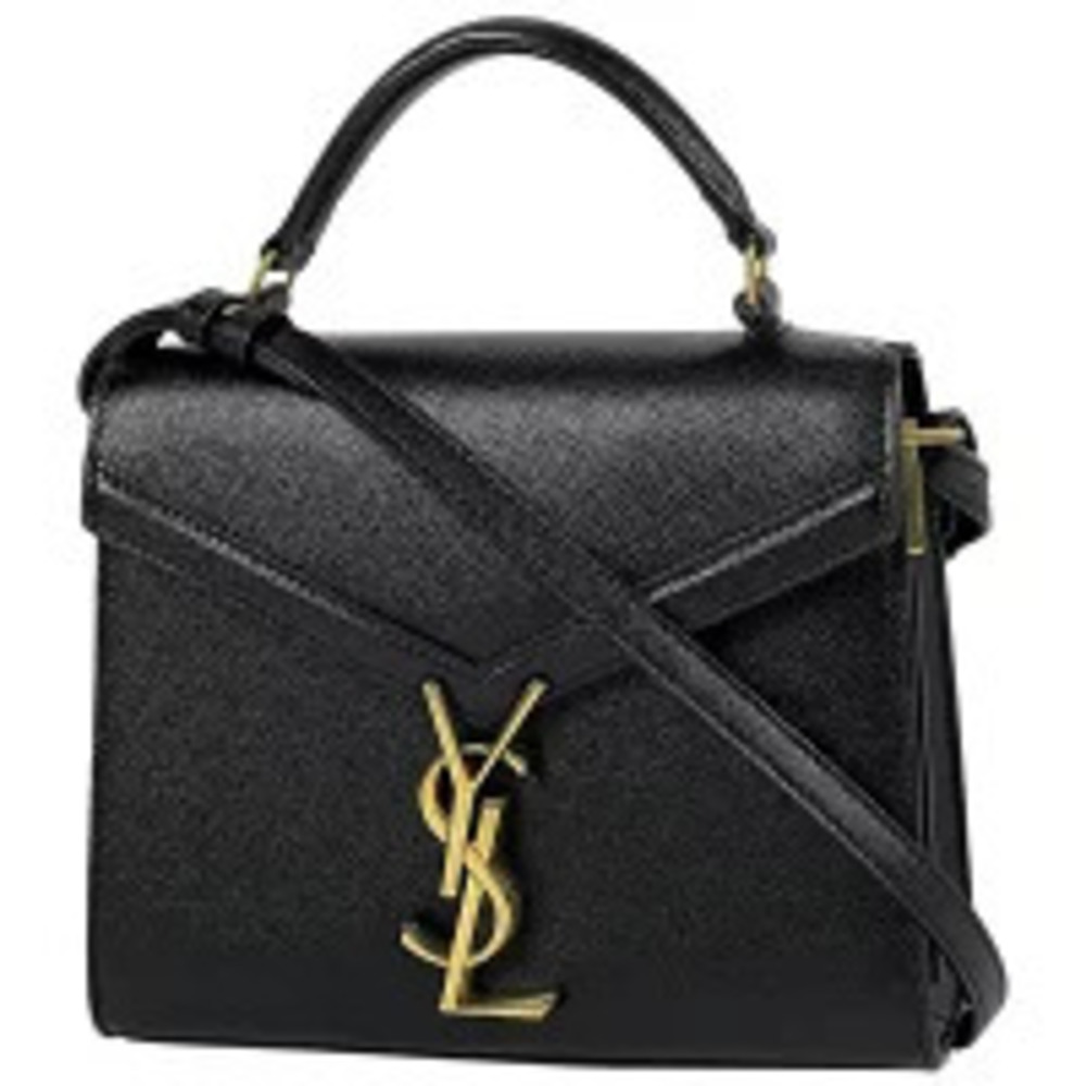 Saint Laurent Cassandra Top Handle Bag Shoulder Handbag Leather Black